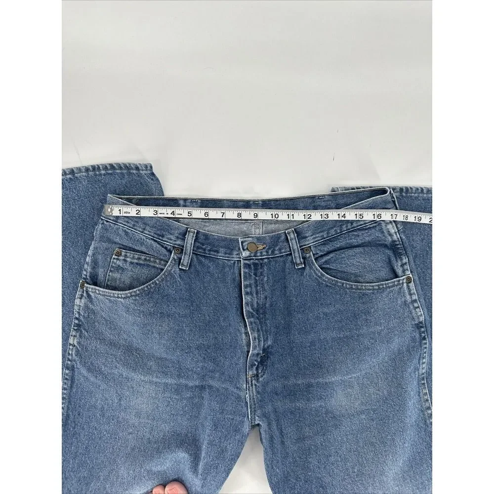 Wrangler 96501DS Denim Jeans Men 36x29 Regular Fit Denim‎ Light Blue Faded